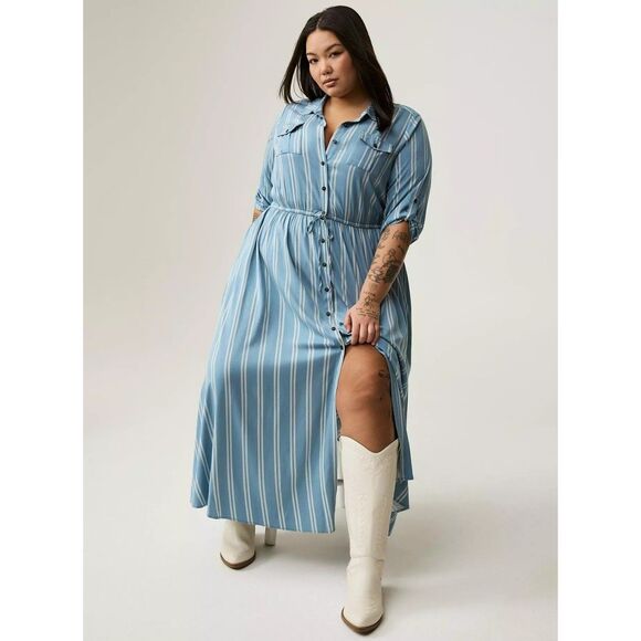 Torrid Maxi Dress Size 2 Challis Shirt dress - Picture 4 of 4